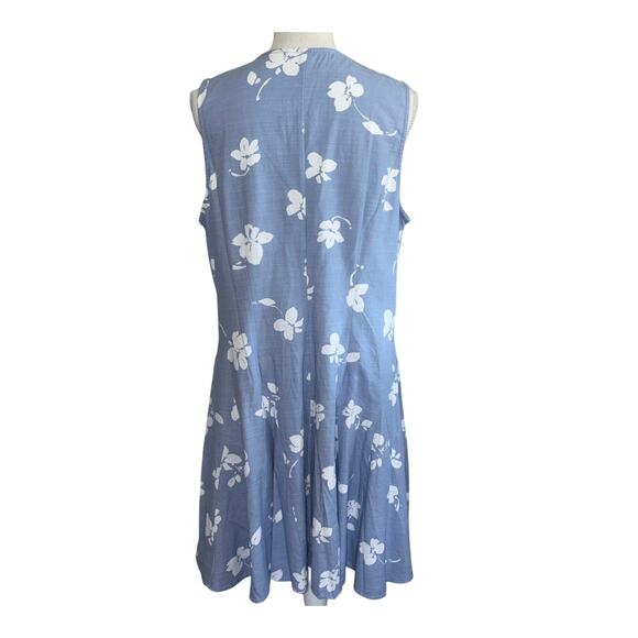 New Universal Thread Women's Blue and White Floral Button-Front Mini Sundress XL - Picture 4 of 7